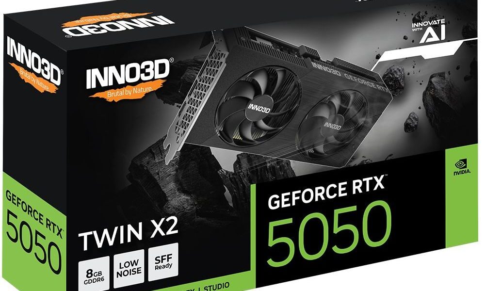 Placa de Vídeo NVIDIA GeForce INNO3D RTX5050 8GB Twin X2 128BITS DLSS 4 GDDR6 N50502-08D6-174071N