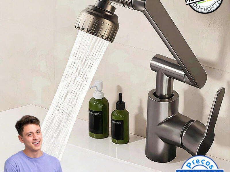 1080 ° Torneira De Braço Robótico Para Cozinha Chuveiro À Prova De Respingos Banheiro Do Aerador Dois Modos