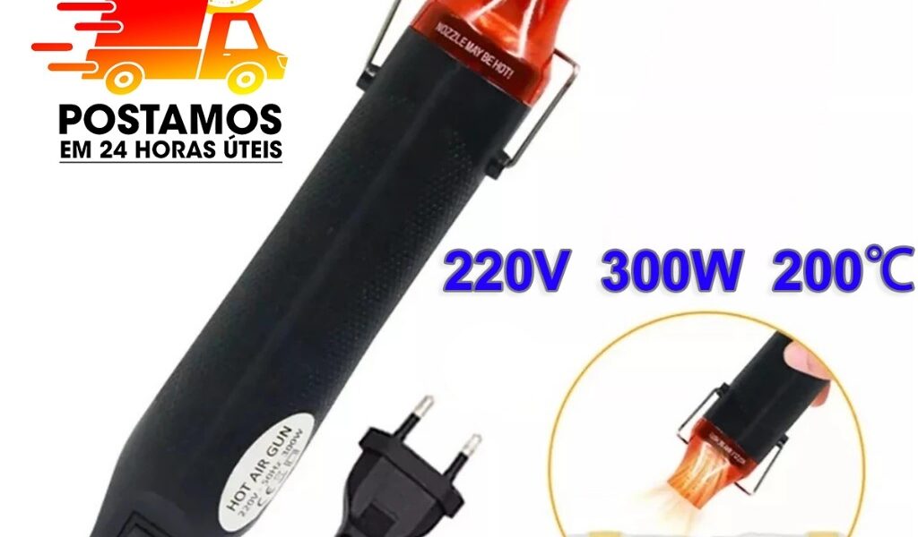 Soprador Térmico Portátil 300W 220V para Artesanato Resina Manutenção de PVC Tubo Termorretrátil e Velas