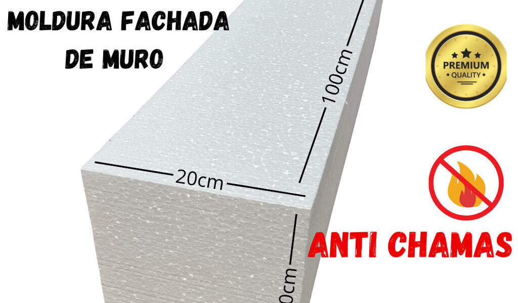 Moldura Externa Viga Eps 2 METROS 20x20cm Isopor Fachada