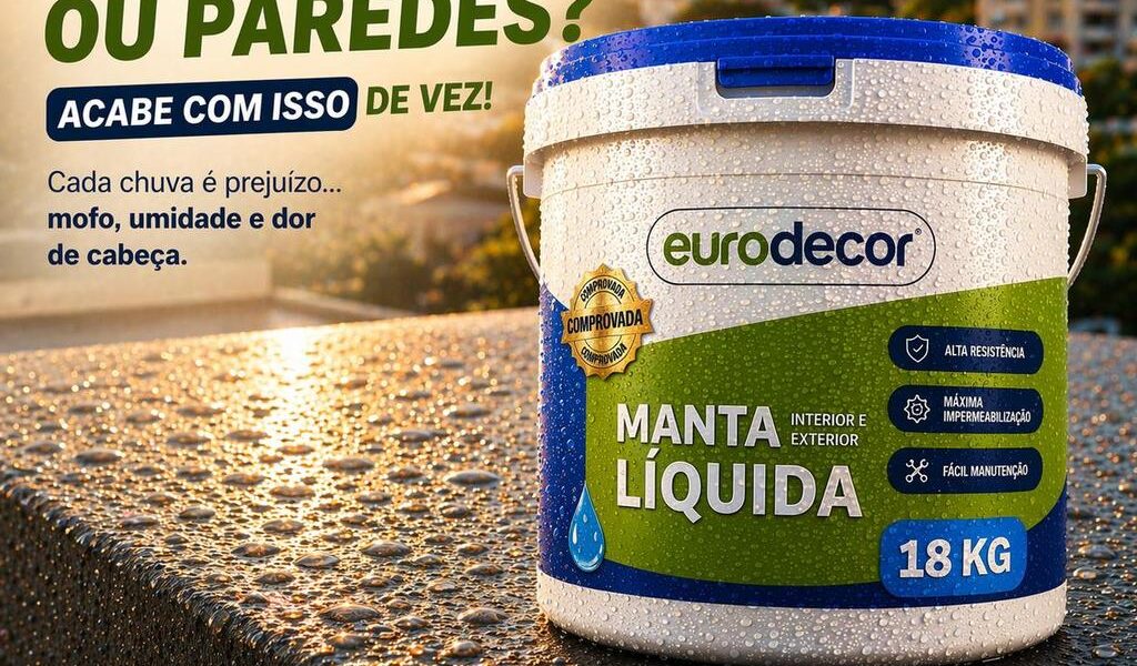 Manta Líquida 18kg Emborrachada Impermeabilizante Eurodecor Várias Cores 18kg ou 12kg
