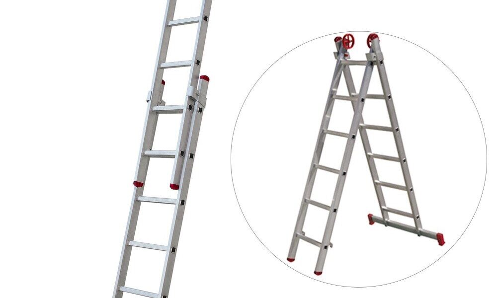 Escada de alumínio extensível 1,85 x 2,62 m 6 x 2 degraus - ESC0615 Botafogo