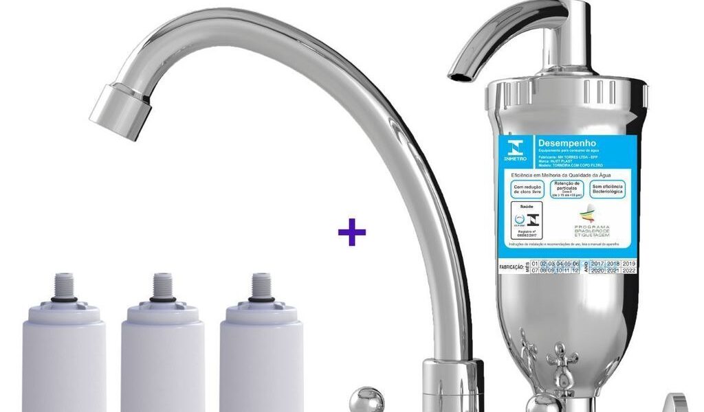 Filtro Torneira De Parede ABS + 2 Velas Praticidade E Saúde