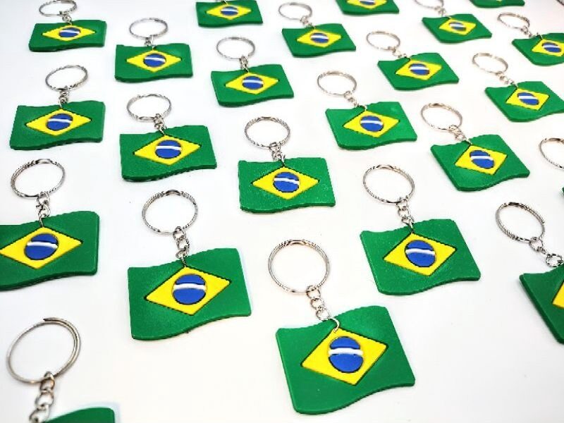 Bandeira Do Brasil Chaveirinho Copa 30un Barato Mimo Present Novo