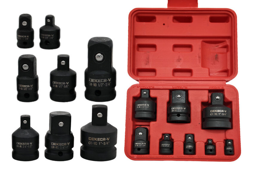 Kit Adaptadores para Soquete e Catraca de Impacto em Cromo Vanádio – Jogo 8 Peças Premium JUMLEE