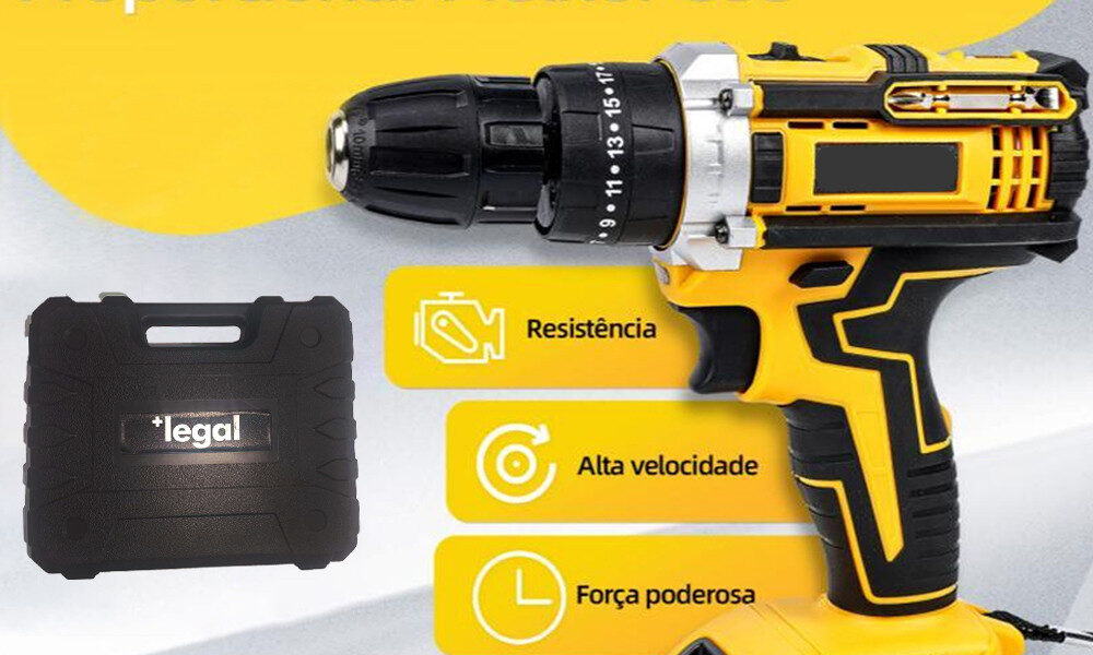 Parafusadeira Furadeira 26V Bivolt - Multifunção, Recarregável, Ideal para Uso Doméstico