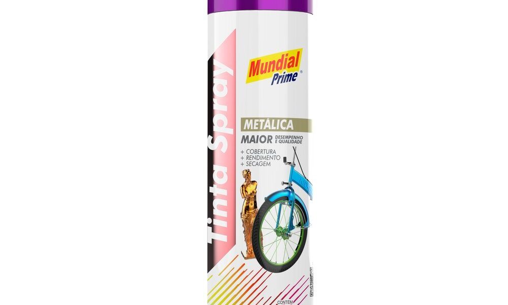 TINTA SPRAY 400ML MUNDIAL PRIME METALICA VIOLETA