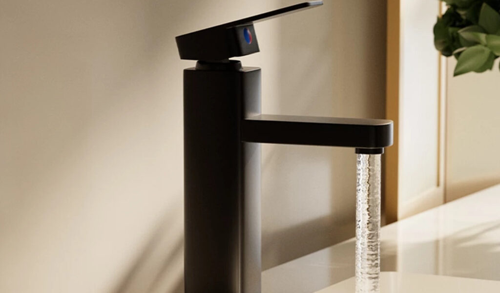 Torneira Quadrada Preta Quente E Fria Torneira De Banheiro Torneira Para Cozinha Pia Furo Único