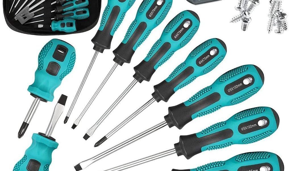 Jogo Chaves de Fenda e Phillips 10 Peças Profissional Magnética e Isoladas Ferramentas Duráveis em Sacola de Transporte