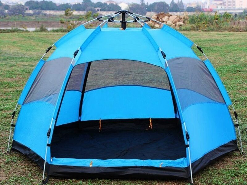 Barraca de Camping Automática Dupla Camada - Água/UV, 240/270cm, 2-5 Pessoas + Acessórios