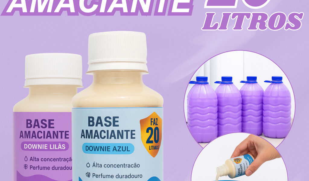 Base Amaciante Concentrada 100ml Faz 20 litros perfumada tipo DOWNYEX RENDE MUITO