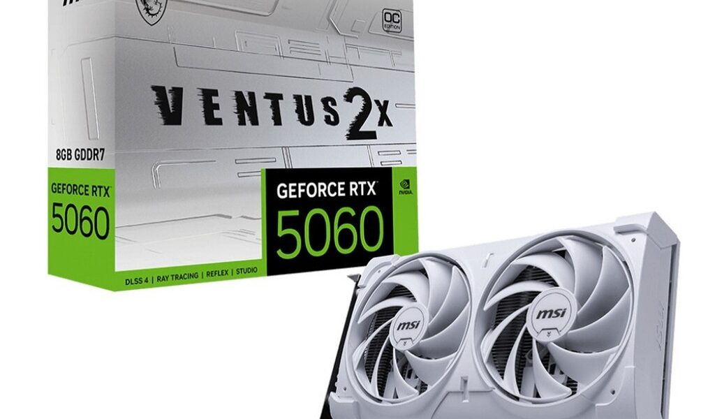 Placa de Video MSI Geforce RTX 5060 Ventus OC White 2X 8GB 128 Bits