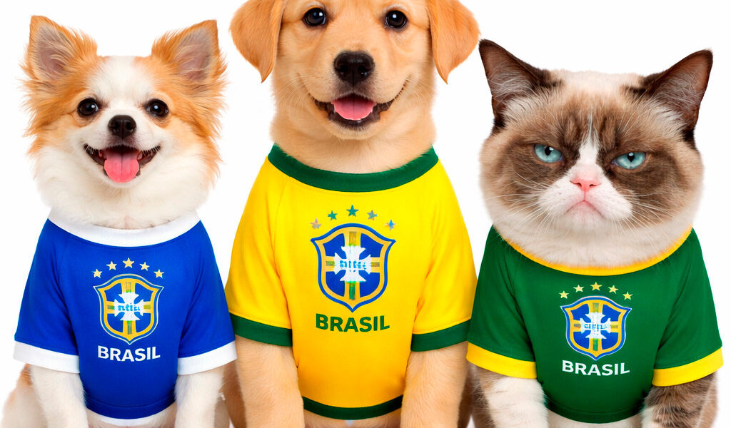ROUPA PET Brasil COPA Roupinha Cachorro Gato Seleção Hexa 2026 Animal - ENVIO IMEDIATO