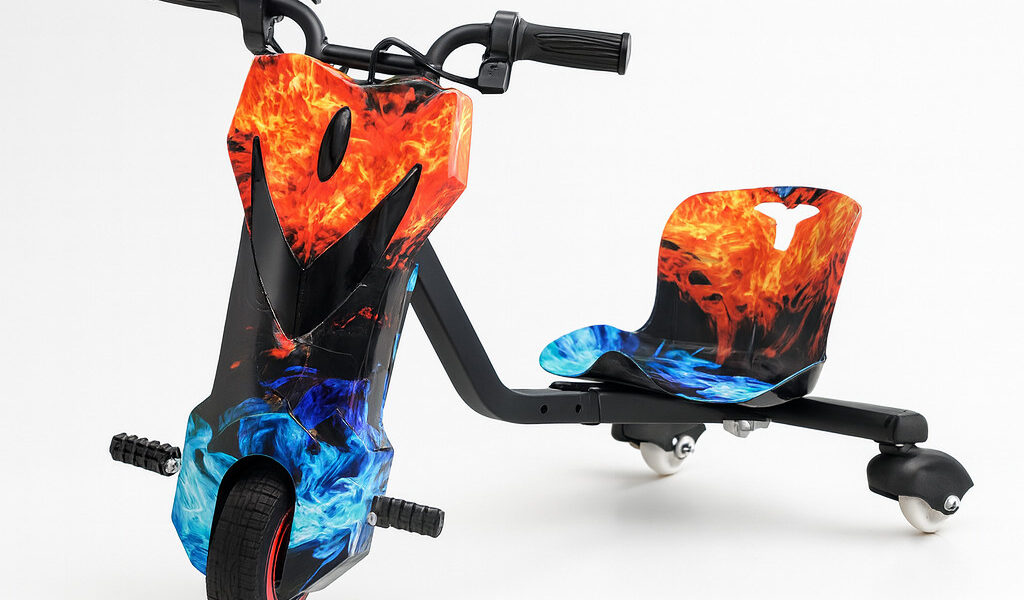 Triciclo Drift Elétrico Infantil 150W 6.5 Bluetooth LED 20km/h Até 75kg com Chave e Painel Digital