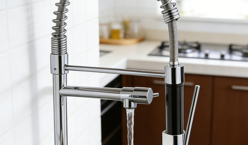 Torneira De Cozinha Gourmet Alça Com Extensor De Spray Tubo De Flexível Para Ajuste