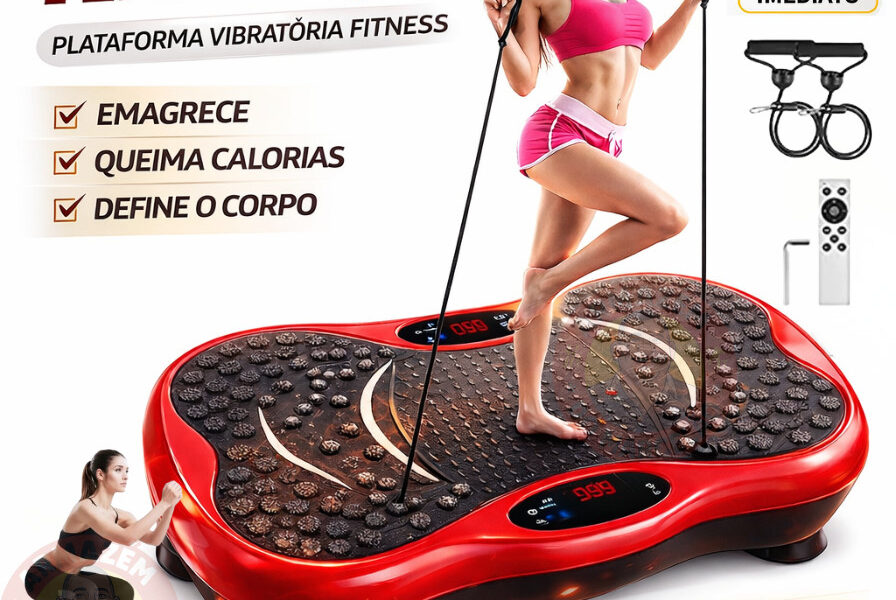 Plataforma Vibratória 110V Emagrecimento em 120 Níveis Bluetooth Com Controle Remoto