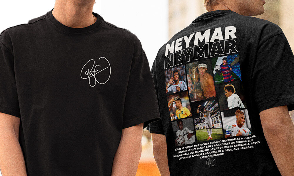 Camisa Premium Neymar Jr Menino Ney Camisa Adulto Infantil 30.1 Unissex 100% Algodão Jogador