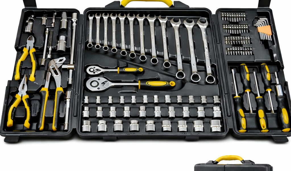 Caixa Jogo de Ferramentas 110 Peças Aço Cromo Vanádio com Maleta Profissional