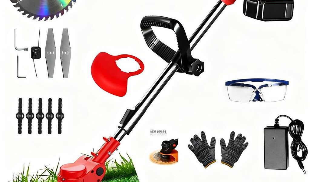 Cortador de grama potente, 21V, com 2 baterias recarregáveis ​​| Perfeito para o jardim - fácil de operar e durável.