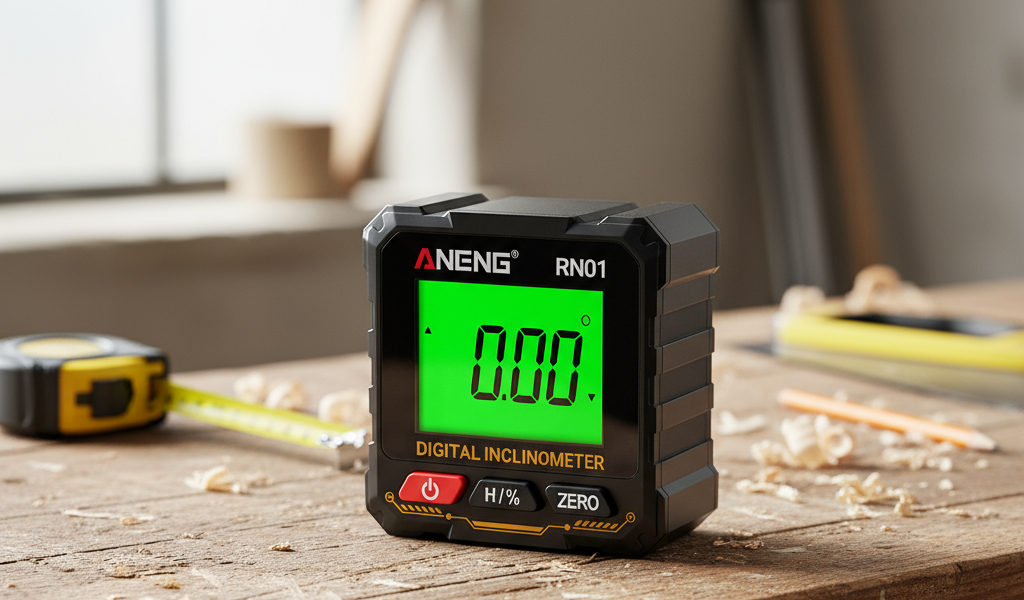 ANENG RN01 Transferidor Digital Inclinômetro Mini Localizador De Ângulo De 360 Graus Com Base Magnética Forte Quatro Lad