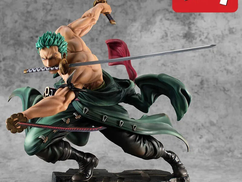 Action Figure Roronoa Zoro Estátua Com 3 Espadas One Piece Art - ENVIO IMEDIATO