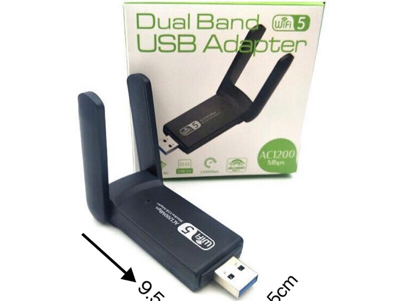 Adaptador Wi-fi Dual Band 2-4G e 5G USB 3.0 5Ghz 1300Mbps 2 Antenas