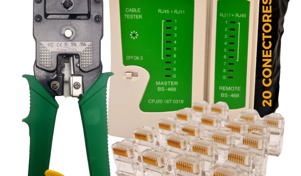 Alicate Crimpar Rj45 Rj11 Testador Cabos Rede 20 Conectores