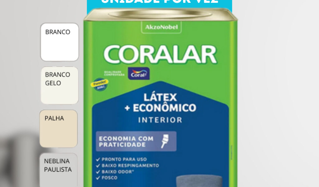 Tinta Látex Econômica Coralar Paredex Secagem Rápida 18 Litros Coral - cores | Parede, quarto, sala
