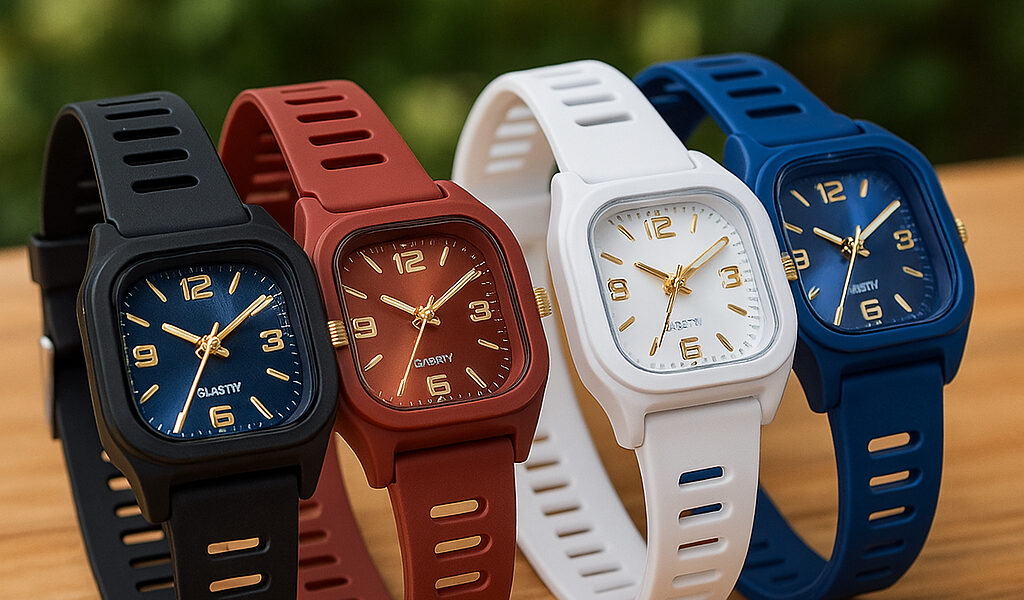 Relógio Feminino De Moda Coreano À Prova D'água Analógico Esportivo De Silicone