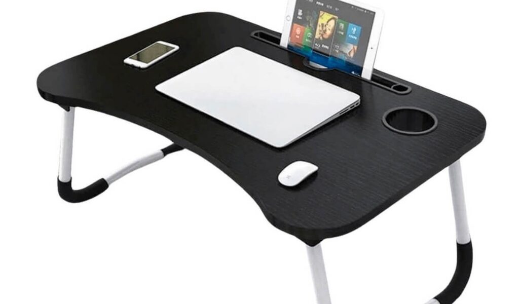 Mesa Para Notebook Portátil Dobrável Articulada em Mdf Suporte para Laptop Cama Estudo Porta Tablet