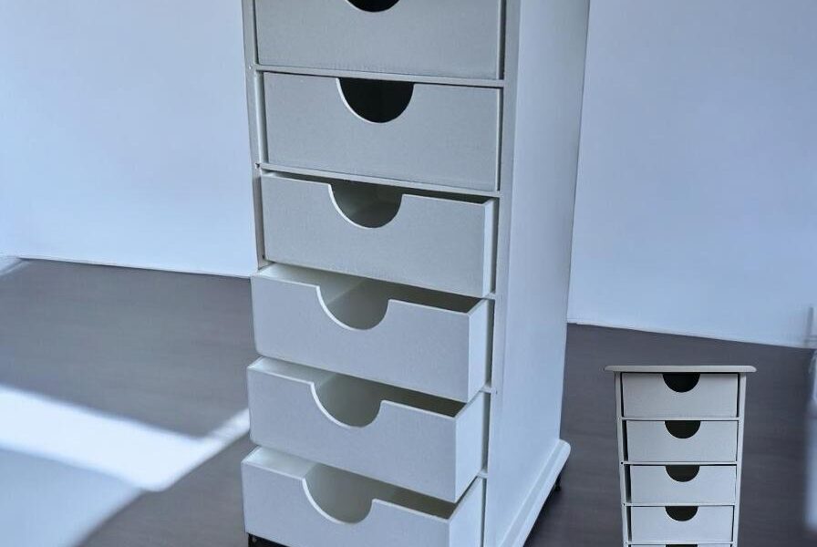 Gaveteiro meia lua organizador de jóias bijuterias acessórios 6 gavetas mdf pintado