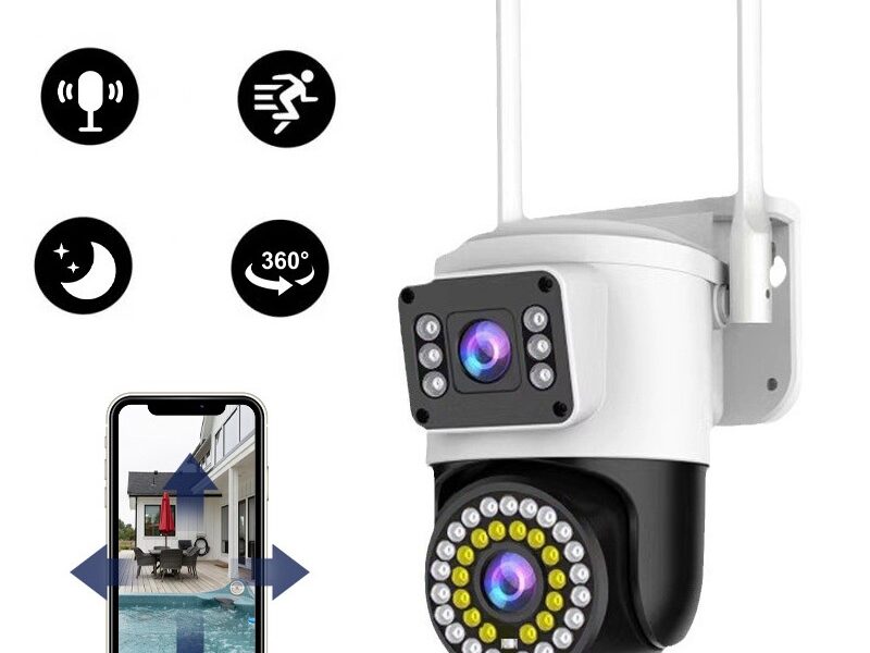 Camera Segurança Externa Lente Dupla 4k Sirene Policial Segurança Residencial -G1