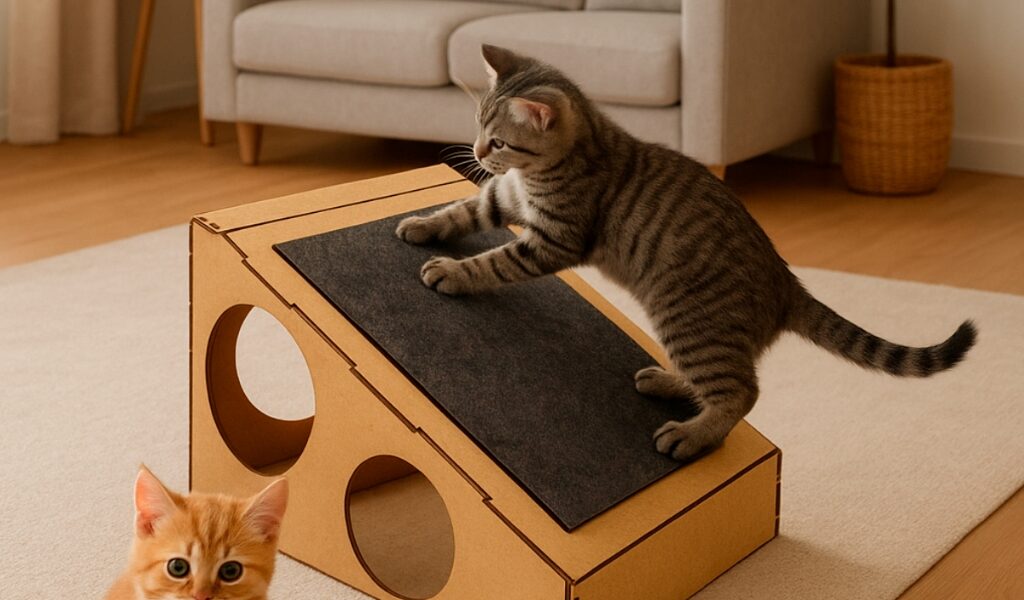 Arranhador para Gatos Rampa Anti Stress para Gatos Pet em Madeira MDF