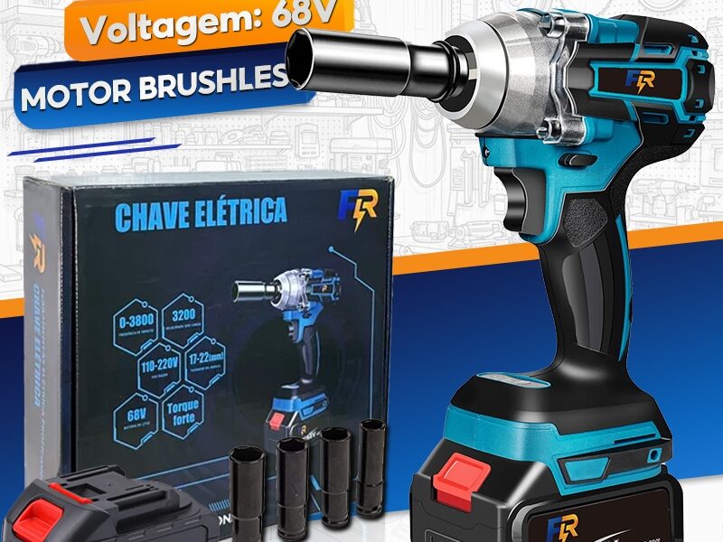 Chave de lmpacto Elétrica Sem Fio 68V 2baterias Longos motor brushless Embalagem requintada