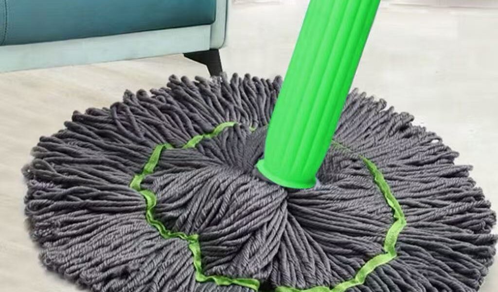 Esfregão Mop Desidratação 2 Em 1 Verde - Esfregão Giratório Automático Para Limpeza De Piso