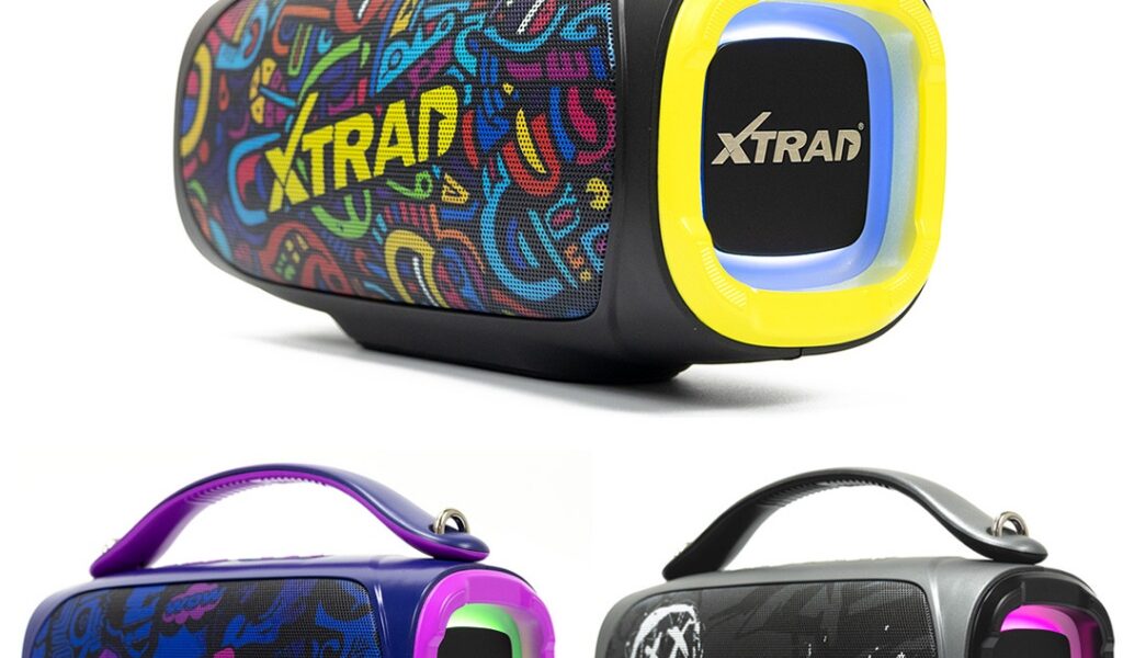 Caixa de Som Bluetooth Portátil 80W Potente Som Estéreo RGB TWS Praia Festa Viagem XTRAD XDG-343