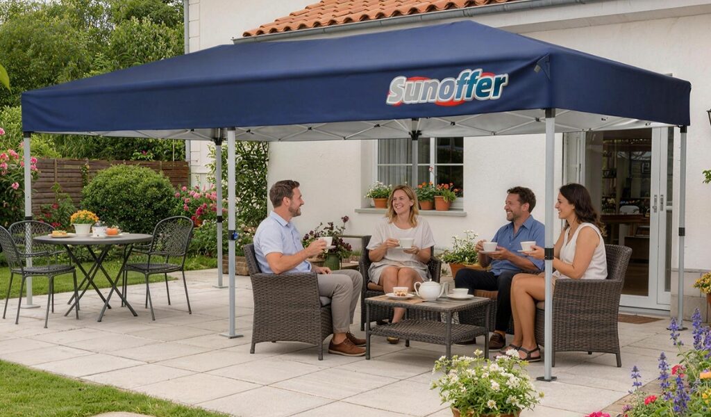 Sunoffer Tenda Sanfonada Gazebo 3*6m,interruptor One-click