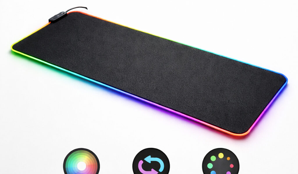 Mouse Pad Gamer LED RGB 80x30 Grande Iluminado 11 Modos Efeitos Antiderrapante Setup Gamer