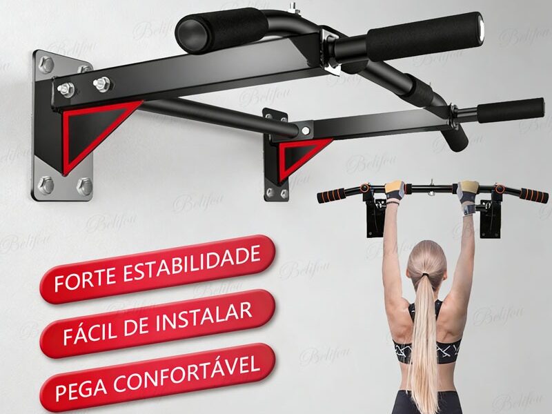 Barra Fixa De Parede 95cm Suporta 200kg Musculação Calistenia Crossfit Pull-up