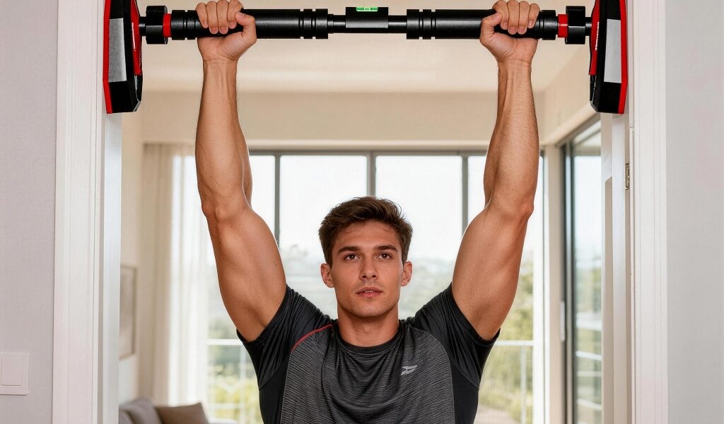Barra de Porta Ajustável para Exercícios – Barra de Pull Up Sem Furo 65–100cm