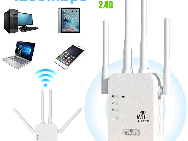 Repetidor Wi-Fi 4 Antenas 2800Mbps Amplificador de Sinal Cor Branco Ideal para Casa e Escritório G8
