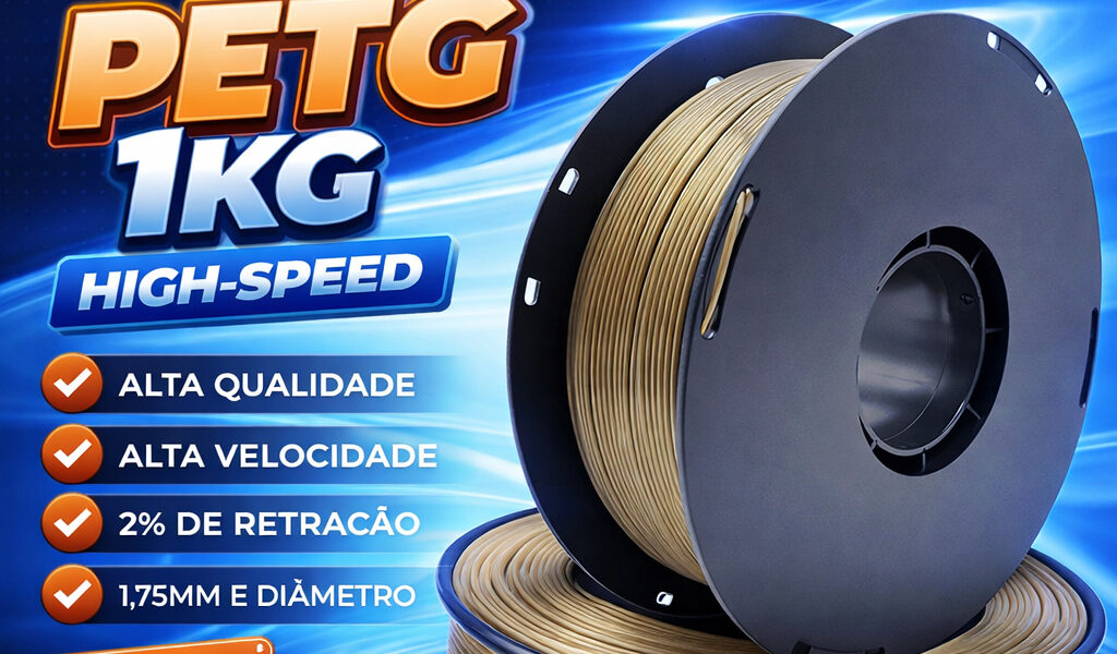Filamento PETG High-Speed FusionX 1KG 1,75mm Impressão Premium Cores 3D
