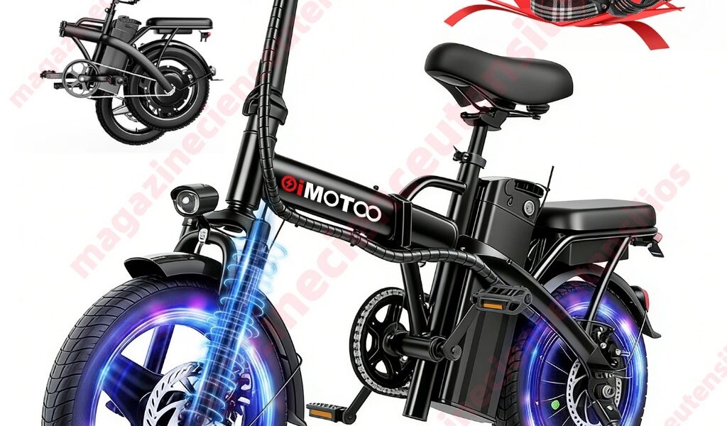 Oimotoo S6 Bicicleta Elétrica Adulto Dobrável, 450w-35km-40km/h-120kg, 14 Aro, Bike Eletrica
