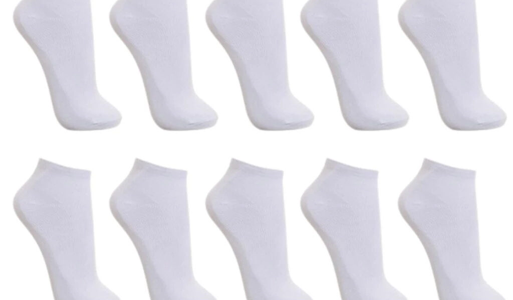 Kit Até 20 Pares de Meias Soquete Unissex Cano Curto Escolar 80% Algodão Conforto Qualidade Cor Branco