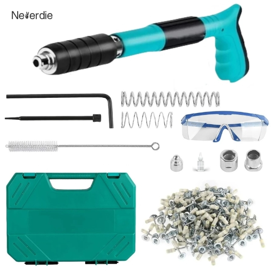 Kit Fixadora Finca Pino Pistola Profissional Ação Com 20 Pinos