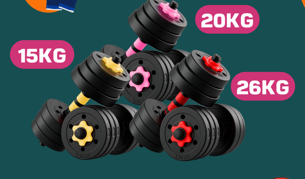【15KG/20KG/26KG】Kit Halteres 6 Em 1 15/20/26Kg Musculação Ajustável Kettlebell Barra Anilha