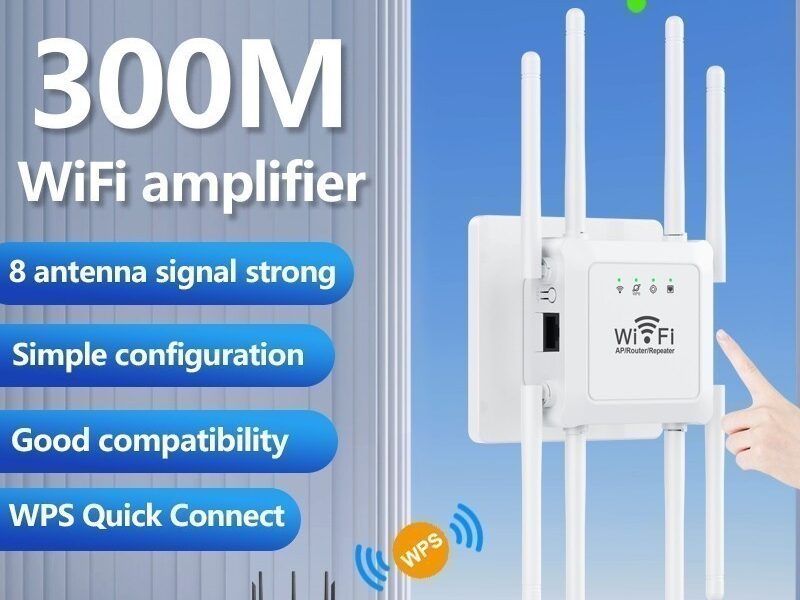 300 Mbps Wi-Fi 8 Antenna Repeater Extender WiFi Amplifier Signal Long Range Wireless Access Point fang