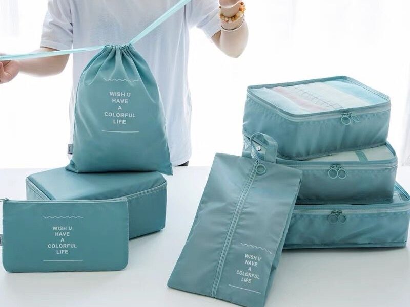 Kit 7 Pecas Organizadoras De Mala Para Roupas Bagagem Viagem Necessaire