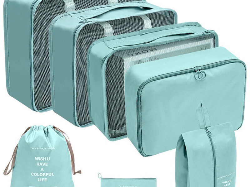 Kit Conjunto 7 Peças Organizador De Viagens Organizadoras Para Malas Bolsa