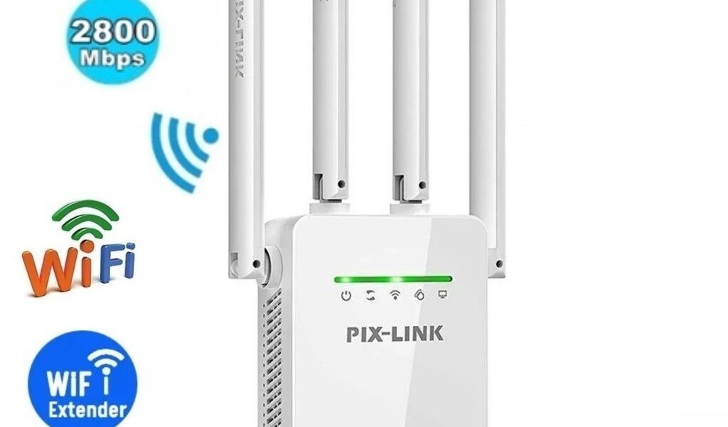 Repetidor e Roteador Wifi 4 Antenas Amplificador De Sinal 2800M Pix-link